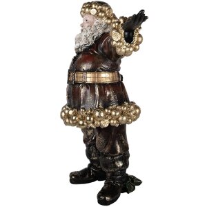 Decorazione Babbo Natale Clayre & Eef 5PR0172 58x33x76 cm Rosso Dorato