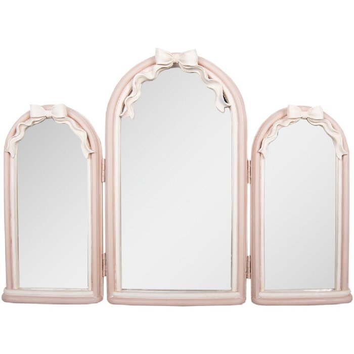 Specchio da parete Clayre & Eef 62S335 48x4x34 cm rosa-bianco