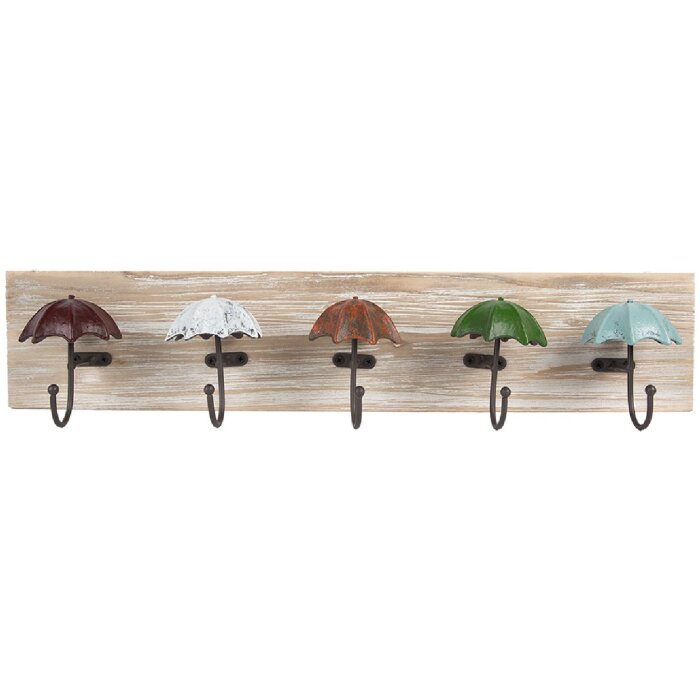 Appendiabiti da parete Clayre & Eef 66264 27x5x15 cm Marrone e Beige