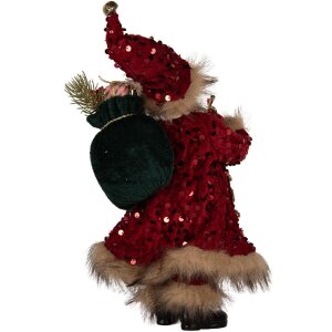 Decorazione Babbo Natale Clayre & Eef 66322 16x12x31 cm Rosso