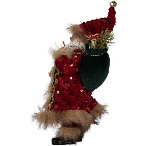 Decorazione Babbo Natale Clayre & Eef 66322 16x12x31 cm Rosso