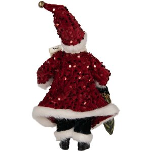 Decorazione Babbo Natale Clayre & Eef 66324 16x8x28 cm rossa