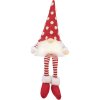 Clayre & Eef 66329 Decorazione Nano con LED 16x12x32/60 cm Rosso Bianco