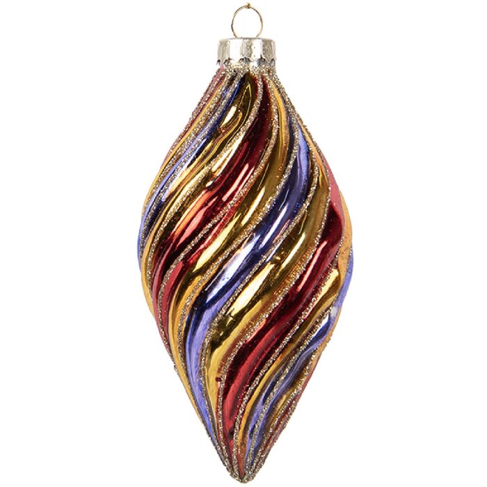 Clayre & Eef 6GL5103 Ornamento natalizio Ø 6x13 cm Multicolore