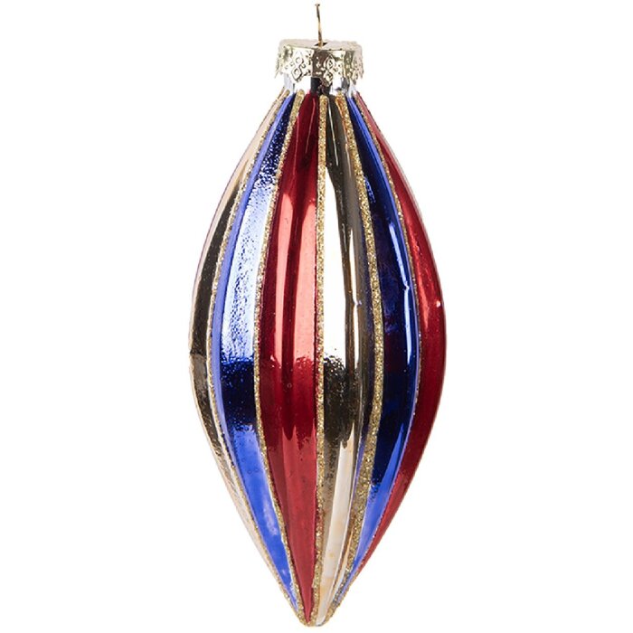 Palla per albero di Natale Clayre & Eef 6GL5104 Ø 6x13 cm Multicolore