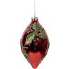 Palla di Natale in vetro Clayre & Eef 6GL5108 Ø 8x15 cm Rossa Verde