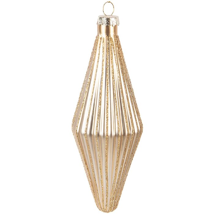Pallina di Natale in vetro Clayre & Eef 6GL5113 Ø 5x15 cm Color oro