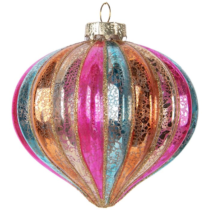 Palla di Natale in vetro Clayre & Eef 6GL5177 Ø 10 cm multicolore
