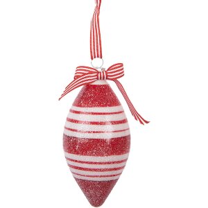 Palla di Natale in vetro Clayre & Eef 6GL5181 Rossa e...