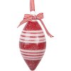 Palla di Natale in vetro Clayre & Eef 6GL5181 Rossa e Bianca Ø 6x13 cm