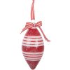 Palla di Natale in vetro Clayre & Eef 6GL5181 Rossa e Bianca Ø 6x13 cm