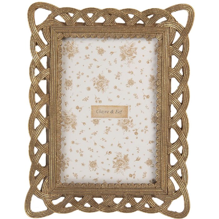 Cornice per foto Clayre & Eef 2F1350S 16x3x20 cm / 10x15 cm color oro