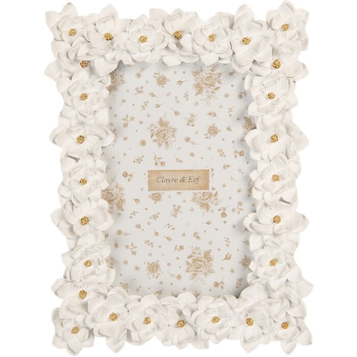 Cornice per foto Clayre & Eef 2F1360S 15x2x21 cm 10x15 cm Bianco Oro