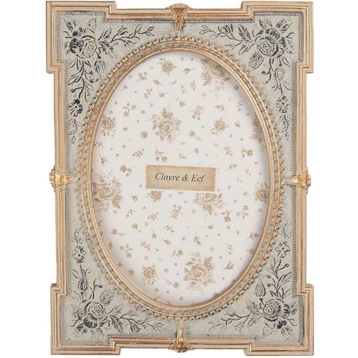 Cornice per foto Clayre & Eef 2F1365M 17x2x23 cm Blu Dorato 13x18 cm