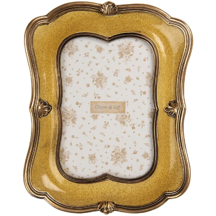 Cornice per foto Clayre & Eef 2F1346 17x3x21 cm 10x15 cm Color oro Marrone