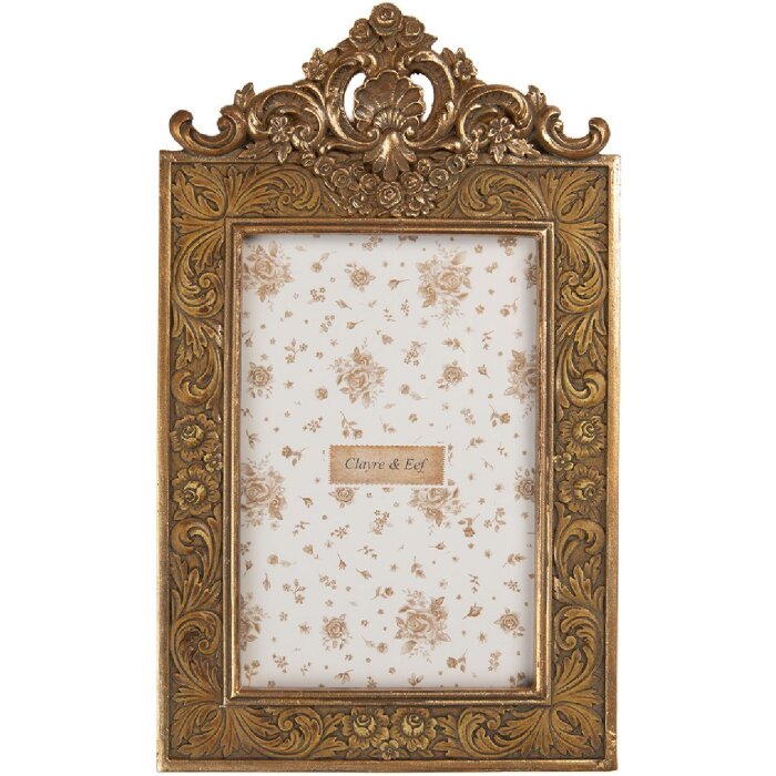 Cornice per foto Clayre & Eef 2F1349S 14x2x24 cm / 10x15 cm Color Oro