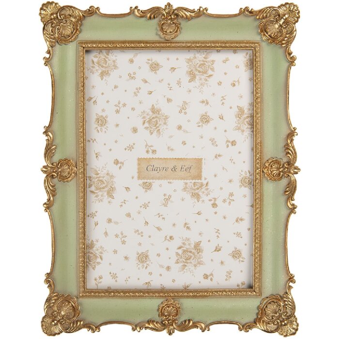 Cornice per Foto Clayre & Eef 2F1354M 18x23 cm Verde Dorato