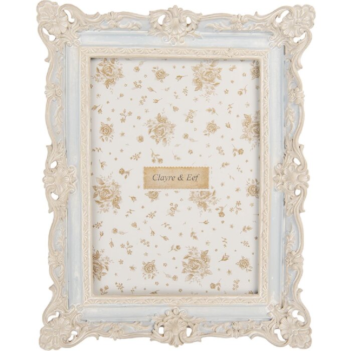 Cornice per foto Clayre & Eef 2F1355M 18x3x23 cm 13x18 cm Blu e Bianco