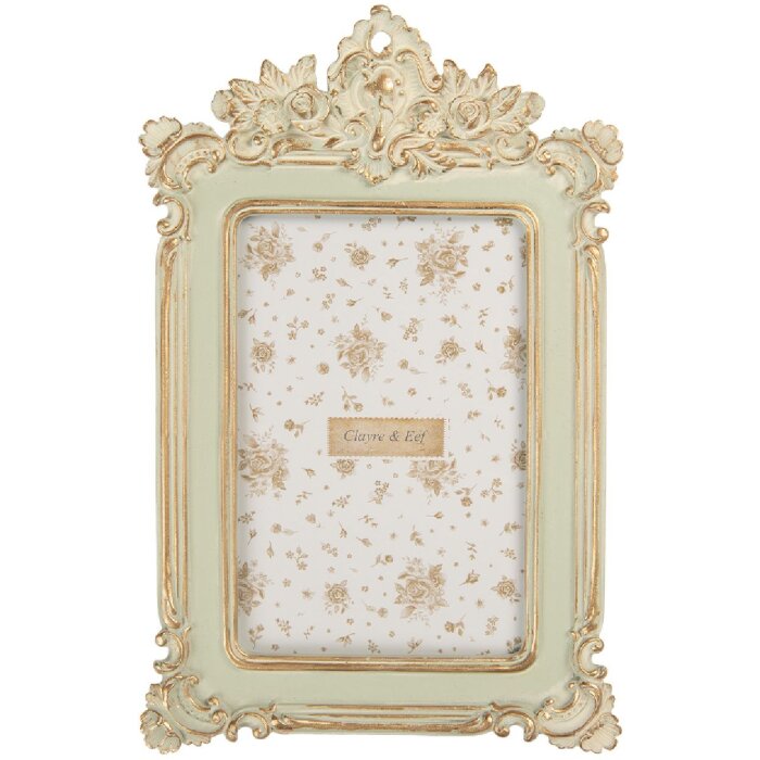 Cornice per foto Clayre & Eef 2F1361S 15x2x24 cm / 10x15 cm Verde e Dorata