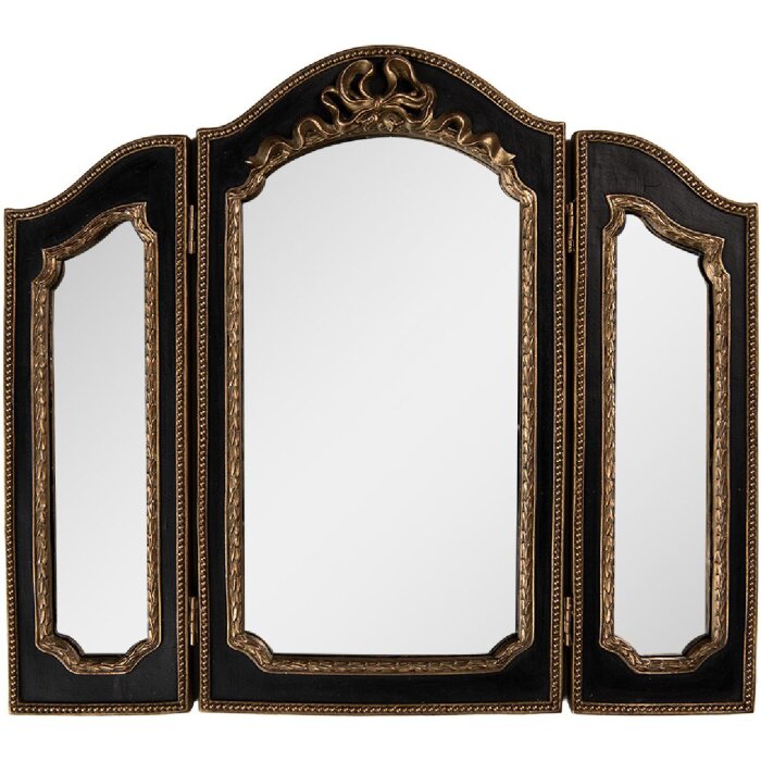 Specchio da parete Clayre & Eef 62S317 38x2x34 cm Nero e Dorato