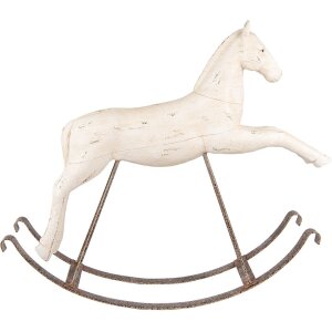 Clayre & Eef 5PR0176 Decorazione Cavallo a Dondolo 61x15x51 cm Bianco