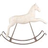 Clayre & Eef 5PR0176 Decorazione Cavallo a Dondolo 61x15x51 cm Bianco