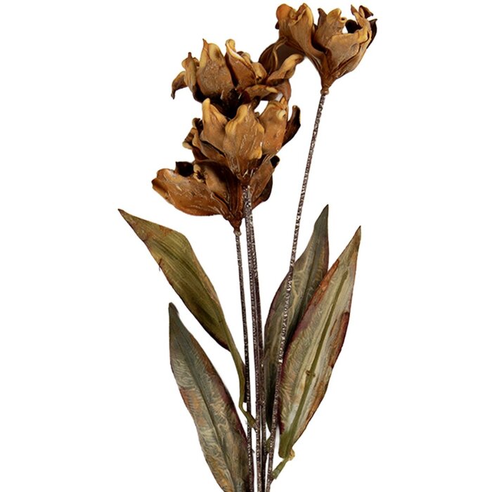 Decorazione Ramo con Fiori Clayre & Eef 6PL0403CR 8x5x60 cm Marrone e Verde