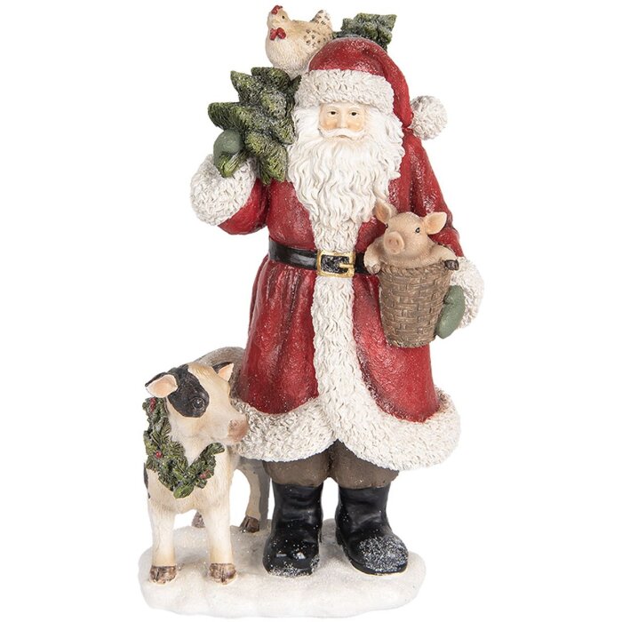 Clayre & Eef 6PR5517 Decorazione Babbo Natale 17x16x30 cm Rosso