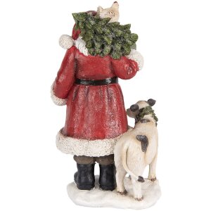 Clayre & Eef 6PR5517 Decorazione Babbo Natale 17x16x30 cm Rosso