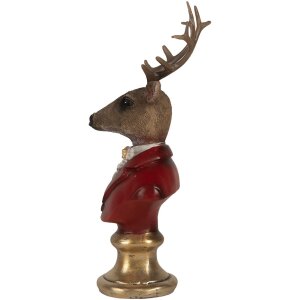 Busto decorativo Renna Clayre & Eef 6PR5518 10x9x19 cm Marrone & Rosso