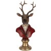Busto decorativo Renna Clayre & Eef 6PR5518 10x9x19 cm Marrone & Rosso
