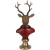 Busto decorativo Renna Clayre & Eef 6PR5518 10x9x19 cm Marrone & Rosso