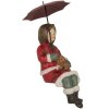 Decorazione Bambino con Cane Clayre & Eef 6PR5523 10x7x19 cm Rosso Marrone