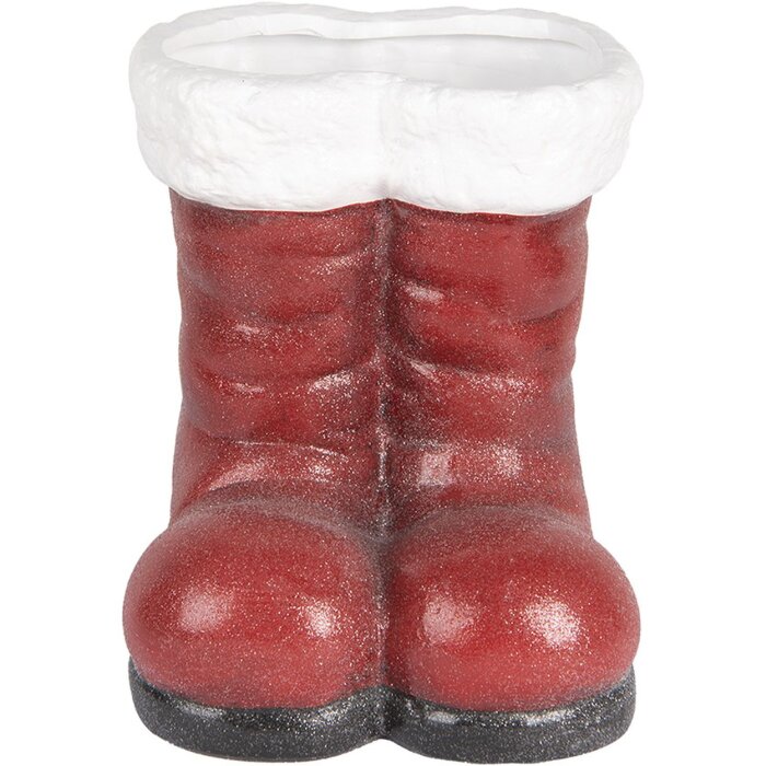 Clayre & Eef 6PR5525 Stivale decorativo Babbo Natale 22x22x23 cm