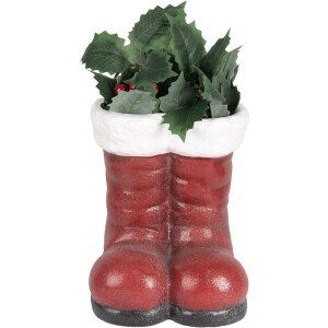 Clayre & Eef 6PR5525 Stivale decorativo Babbo Natale 22x22x23 cm