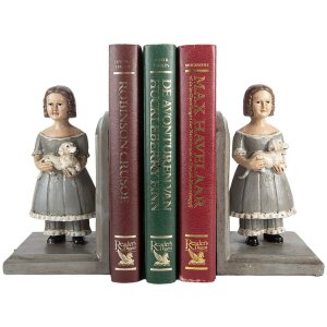 Set di 2 supporti per libri Clayre & Eef 6PR5552 23x11x20 cm Grigio