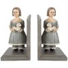 Set di 2 supporti per libri Clayre & Eef 6PR5552 23x11x20 cm Grigio