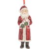 Clayre & Eef 6PR5595 Decorazione Ciondolo Babbo Natale 4x3x11 cm Rosso Bianco