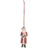 Clayre & Eef 6PR5595 Decorazione Ciondolo Babbo Natale 4x3x11 cm Rosso Bianco