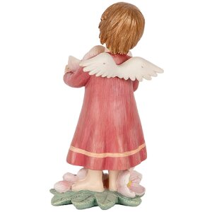 Decorazione Angelo Clayre & Eef 6PR5602 7x6x12 cm Rosa Beige