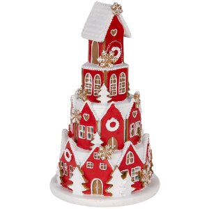 Clayre & Eef 6PR5609 Decorazione Casa con LED Ø 13x22 cm Rossa e Bianca