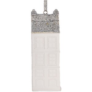 Decorazione ornamento Casa Clayre & Eef 6PR5610 Bianco Argento 4x4x11 cm