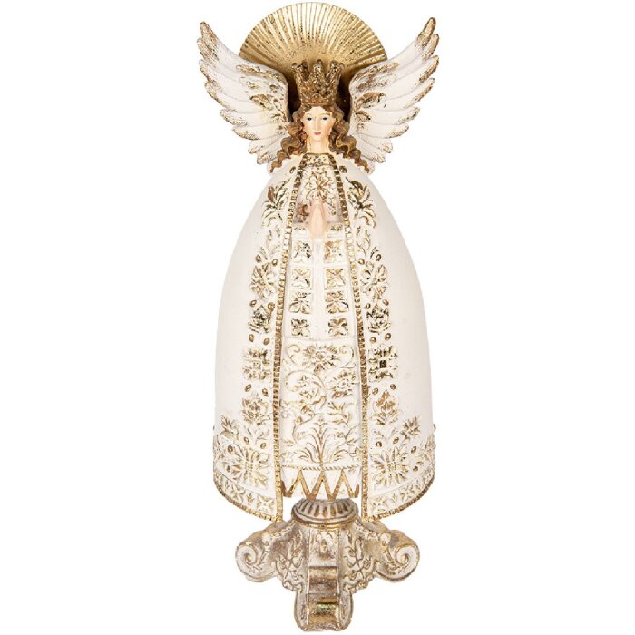 Decorazione Angelo Clayre & Eef 6PR5628 16x12x41 cm Beige-Oro