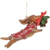 Clayre & Eef 6PR5632 Decorazione Ciondolo Cane 12x2x4 cm Marrone Rosso