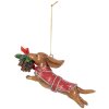 Clayre & Eef 6PR5632 Decorazione Ciondolo Cane 12x2x4 cm Marrone Rosso