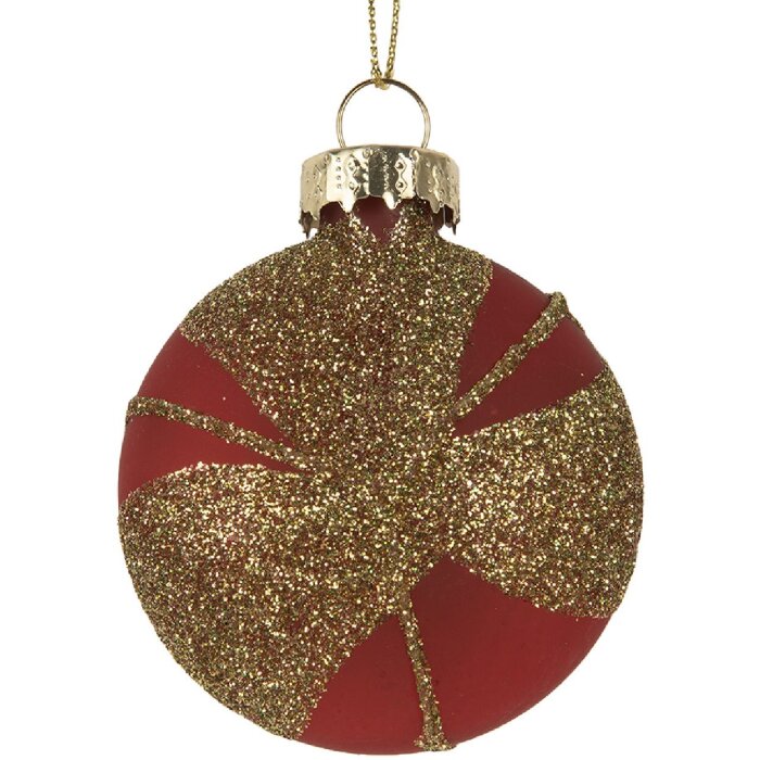 Pallina di Natale Clayre & Eef 6GL5130 6x3x7 cm Oro Rosso