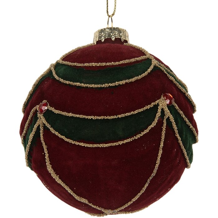 Pallina per albero di Natale Clayre & Eef 6GL5234 Ø 8x8 cm Rosso-Verde