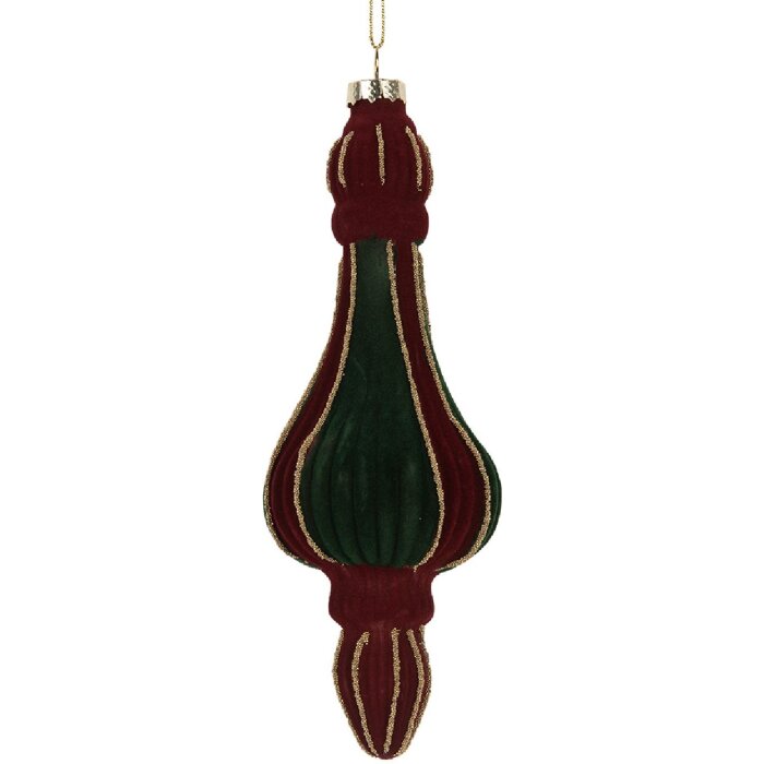 Pallina per albero di Natale Clayre & Eef 6GL5235 Ø 6x17 cm Rosso-Verde