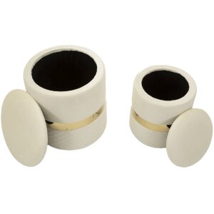 Set di 2 sgabelli Mauro Ferretti Sheffild Ø 37x42 Ø 28x35 cm crema