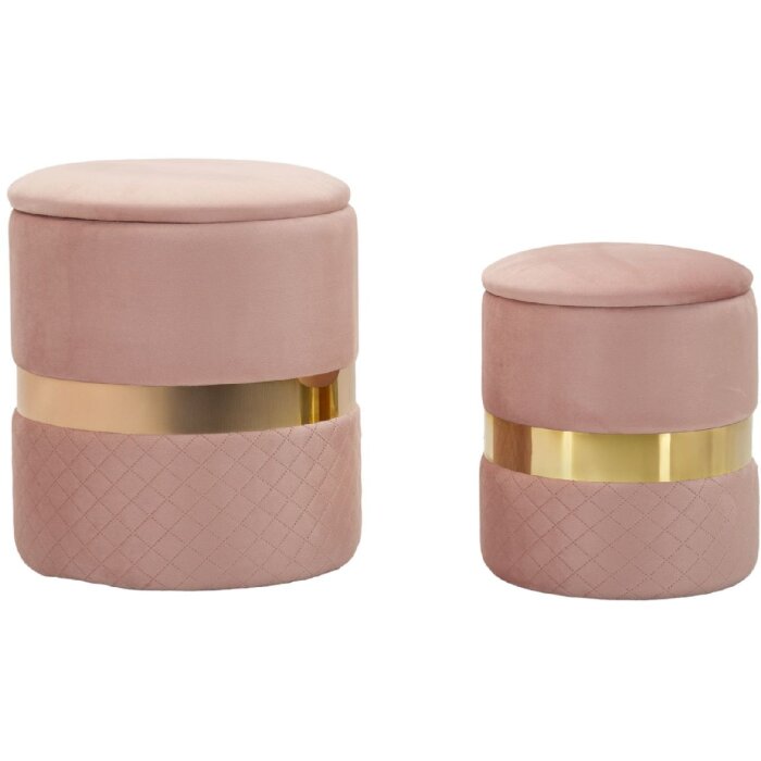 Sgabelli con spazio di stoccaggio Mauro Ferretti Sheffild Ø 37x42 Ø 28x35 cm rosa